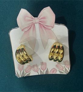 Chunky Gold Tone Hoop Earrings