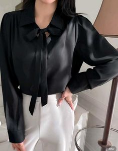 New with tag Pinterest Korean Elegant Black Tie Ne