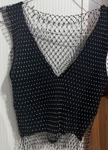 Rhinestone Crop Top