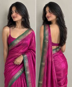 Vibrant Pink Silk Saree