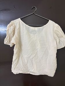 Plain Beige Button Up Top