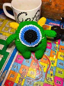Handmade Crocheted Green Monster Toy