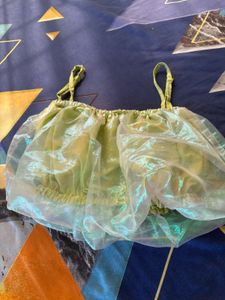 Green Sheer Crop Top