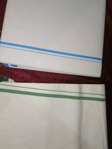 2 pieces Cotton Dhoti with Border
