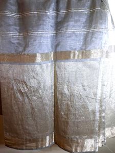 Elegant Grey dupatta with Striped Detail