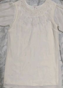 Elegant Off-White Embroidered Blouse