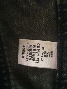 h&amp;m black denim shorts