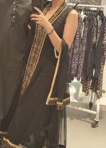 Black ethnic anarkali