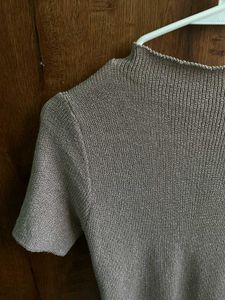 Shimmery Bronze Short Sleeve Top