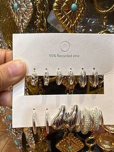 Set of 6 H&amp;M Silver Hoop Earrings