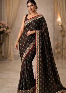 Coffee Brown net saree