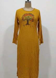 ONE TIME OFFER TILL beautiful Mustard Kurti