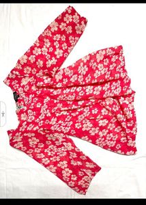 Floral Print Flared Sleeve Top