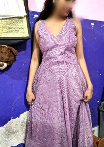 Elegant Lavender Embellished Ethnic Gown