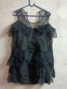 Partywear Lace Dress Mini Black 🖤