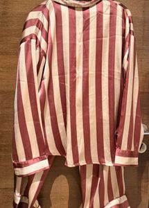 Striped Satin Pajama Set