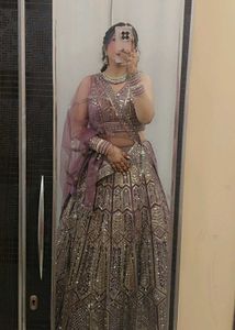 Exquisite Purple Sequined Lehenga Choli