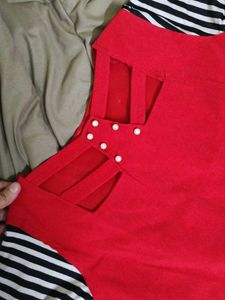 Striped &amp; Red Girls' Dress (