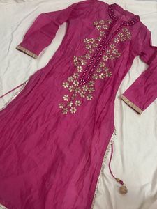 Beautiful Pink mirror work Kurta