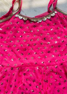 Vibrant Pink Sequined Kurta Set