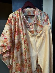 Floral Print Kurta Set with Dupatta