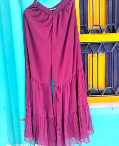 Maroon Embroidered Kurta with Sharara