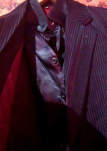 Striped Suit &amp; Tie Set