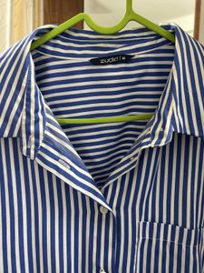 Chic Blue &amp; White Striped Shirt