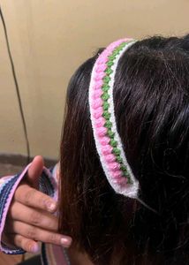 tulip hair band crochet🧶