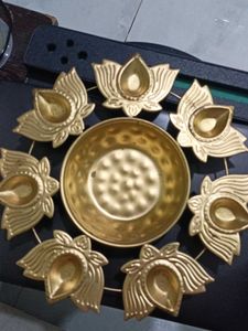 Brass Lotus Diya Stand 10 inch
