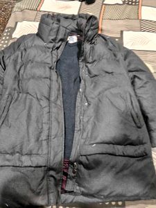 Men's Grey V-Neck Sweater and jacket fluffy