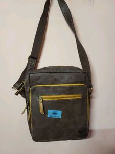 Stylish Brown Faux Leather Crossbody Bag