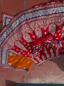 Embroidered Red Indian Lehenga