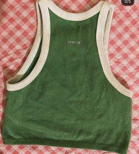 Olive Green Ribbed Tank Top