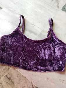 Velvet Cami Crop Top