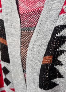 Stylish Aztec Print Open Cardigan.