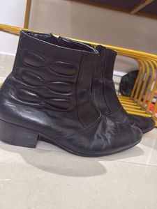Stylish Black Leather Ankle Boots