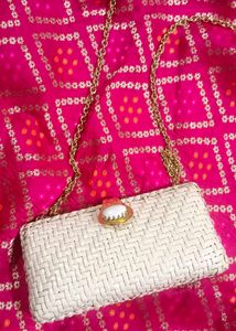 Woven Clutch with Chain