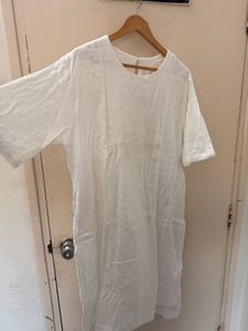 Comfortable White Cotton Kurta Set(plussize)