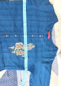 Anvita  Blue Cotton Kurti