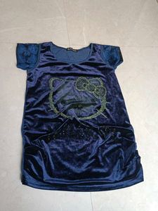 Cute Hello Kitty Velvet Mini Dress