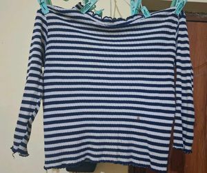 Striped Ribbed Top