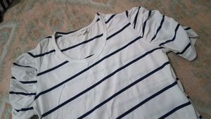 Striped Puff Sleeve Top