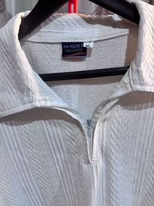 Men's Textured Zip Polo Shirt