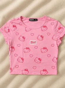 Cute Hello Kitty Pink Crop Top