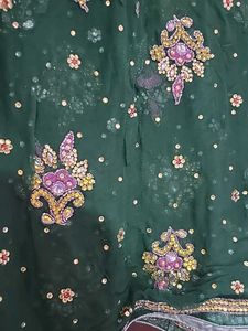 Elegant Green Embellished Saree