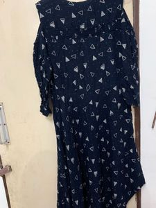 Navy Blue Cold Shoulder Dress
