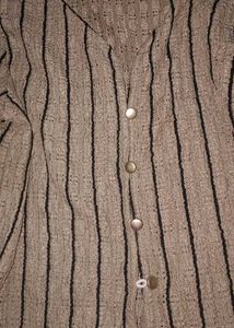 Stylish Striped Button-Up Top