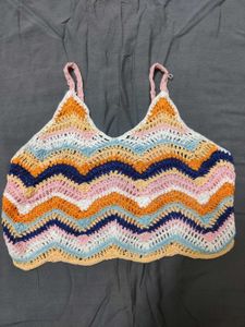 Colorful Crochet Knit Crop Top