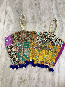 patchwork hand embroidered Navaratri blouse